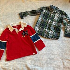 Carter's Plaid & Disney Mickey polo Shirts